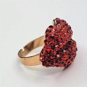 Red Lips Ring Red Crystal Adjustable Ring Dazzling Hot Lips Ring